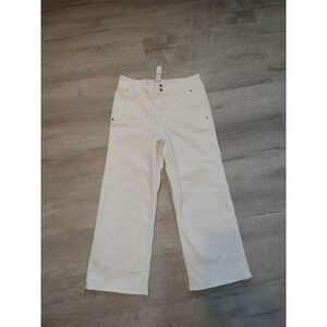 Nwt J. Crew  Slim-wide Jean with Stacked Buttons Size 29x27 White Wide Leg Jeans